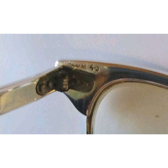 Vintage Cat Eye 12K GF & Silver US Optical 5 3/4 Alum 46 Retro Glasses Frames - Picture 7 of 16